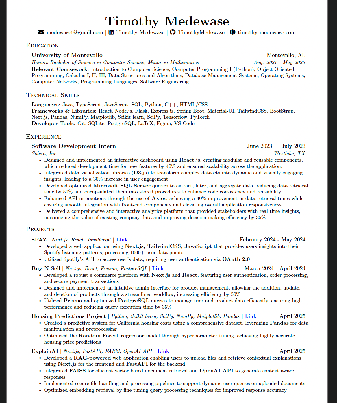 Picture of my resume